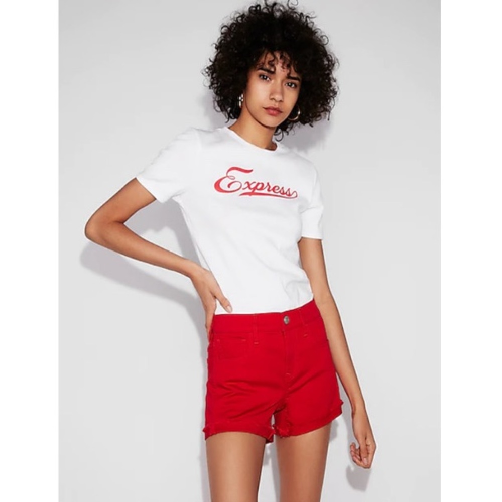 EXPRESS Mid Rise Supersoft Flip Hem Shortie